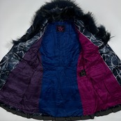 伊太利屋 イタリヤ 毛皮 切替 コート ジャケット 中綿入り サイズ 9 /本毛皮/リアルファー/レディース