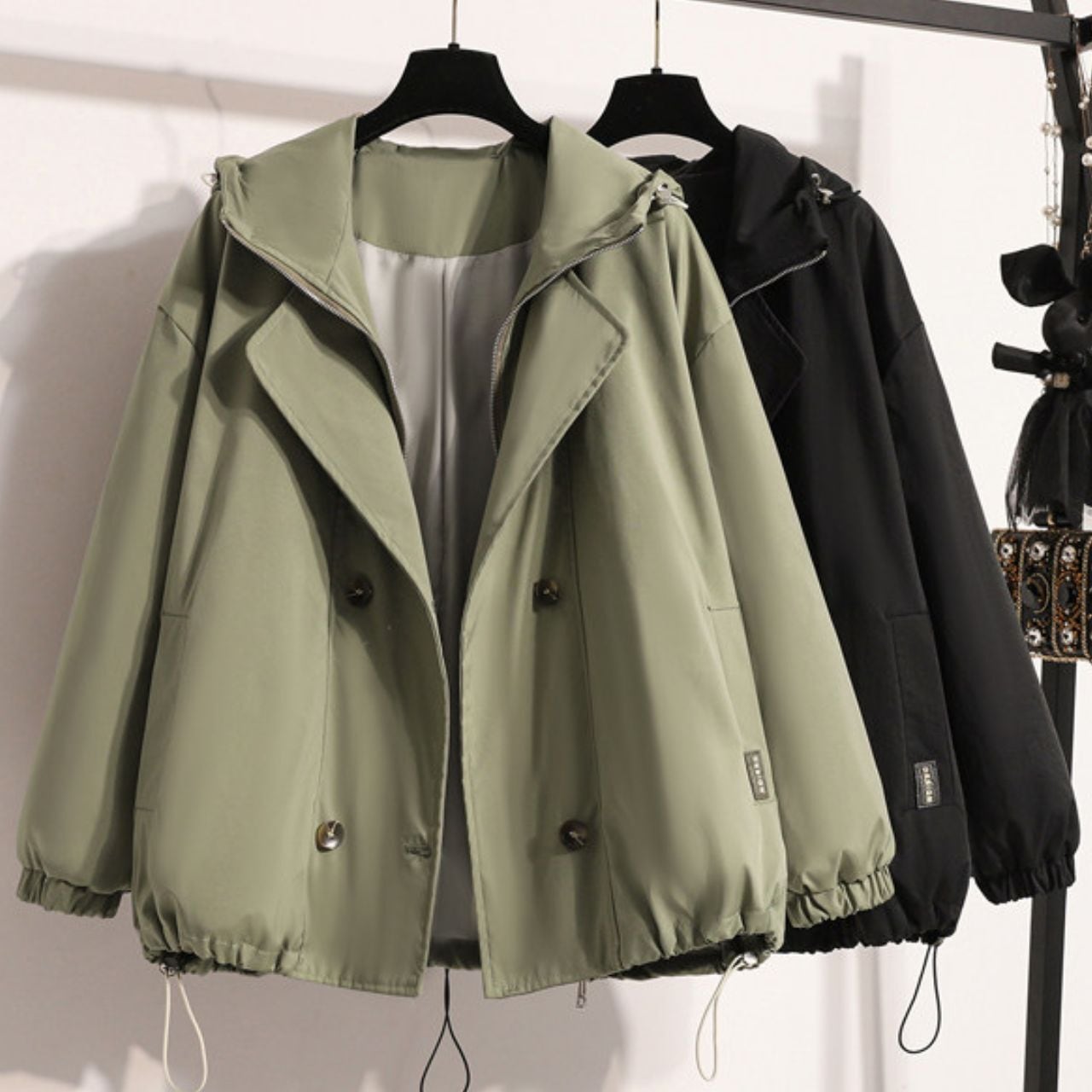 フード付き ドロストデザインブルゾン Ln00461