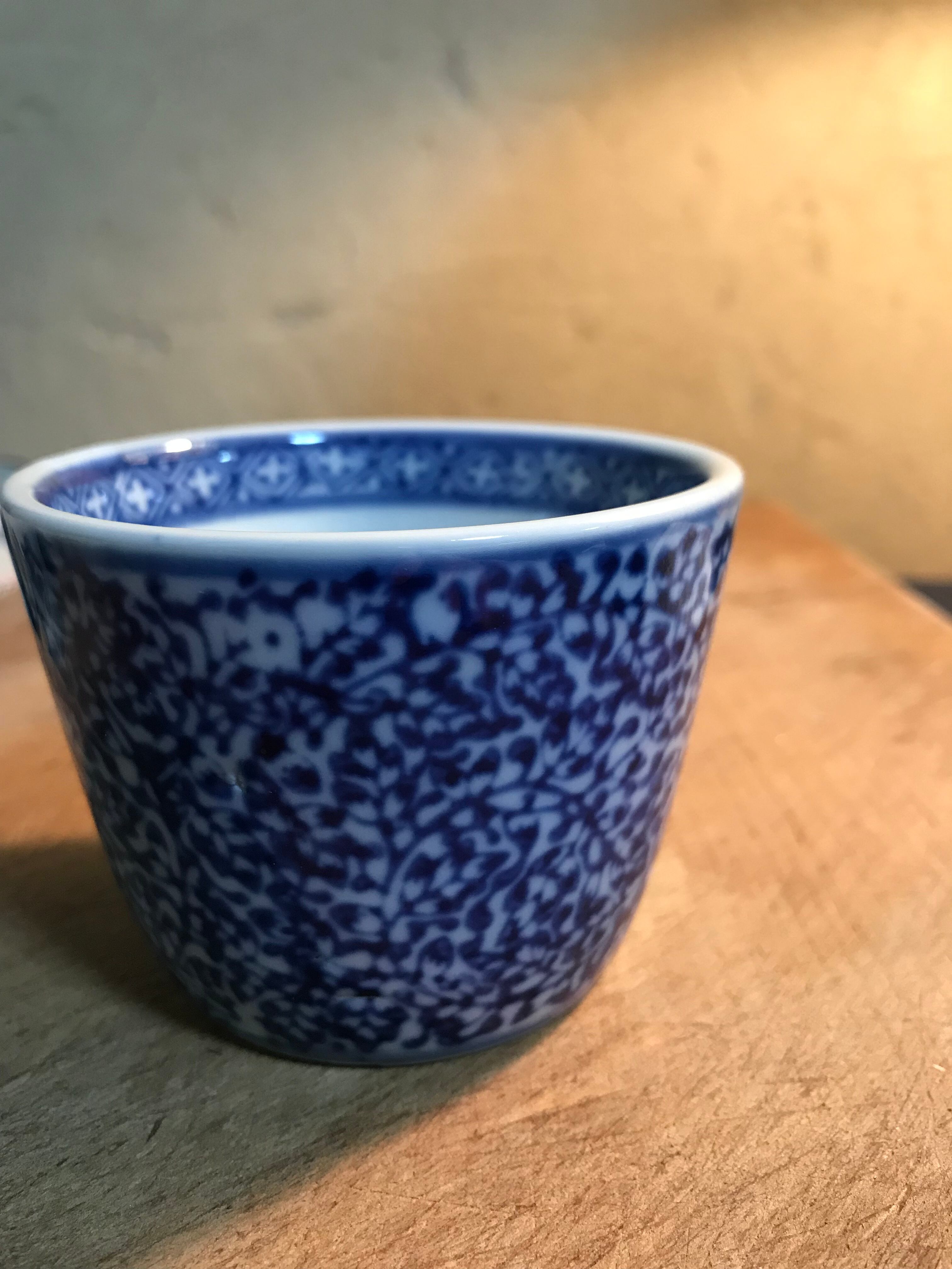 古伊万里 印判手矢羽文染付蕎麦猪口 古伊万里 矢羽根文