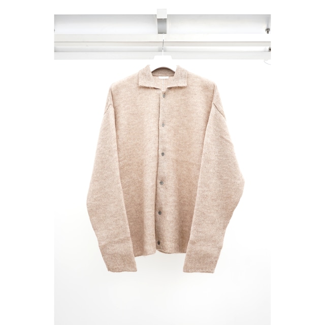 [Blanc YM] (ブランワイエム) BL-23A-KMKS Kid Mohair Knit Shirt (Beige)