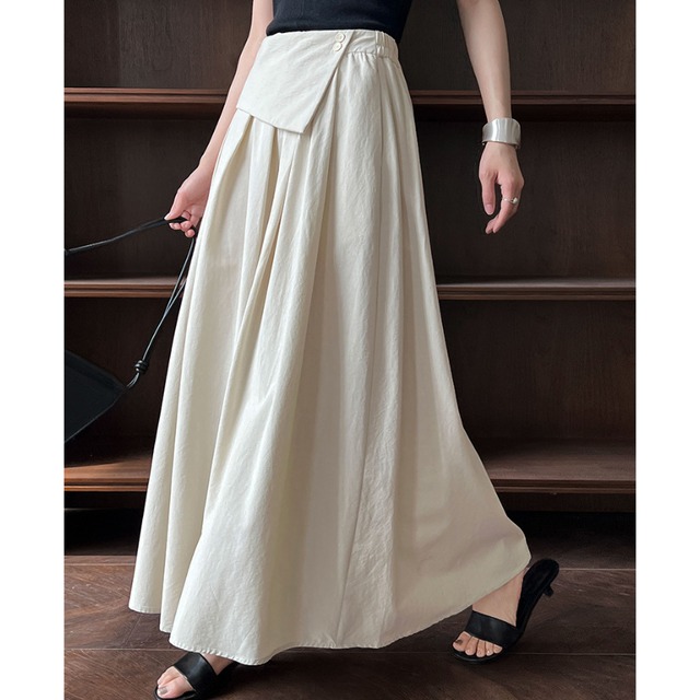wrap design high waist long skirt L0490