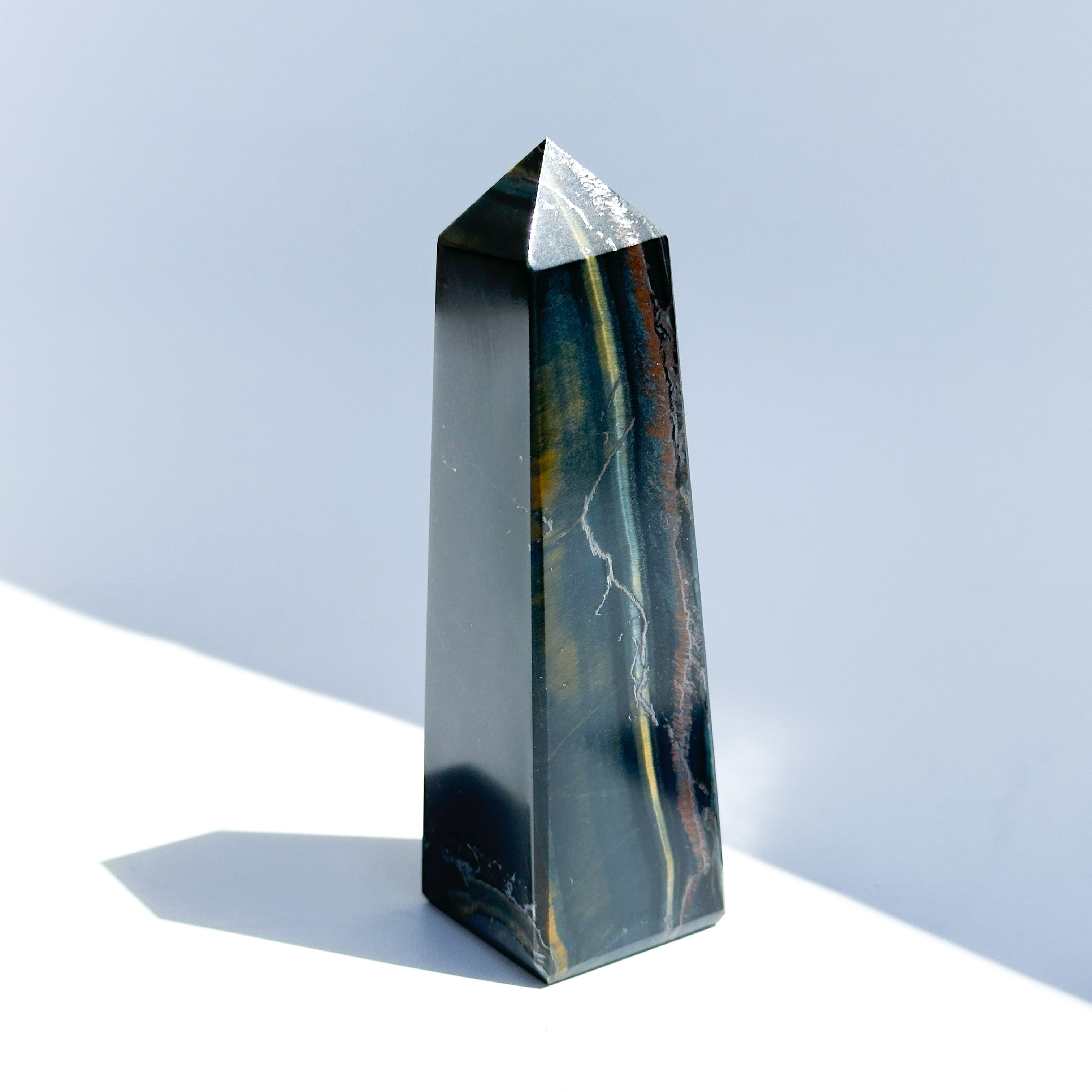 ブルータイガーアイ タワー 03◇ Blue Tiger's eye ◇天然石・鉱物・パワーストーン・インテリア