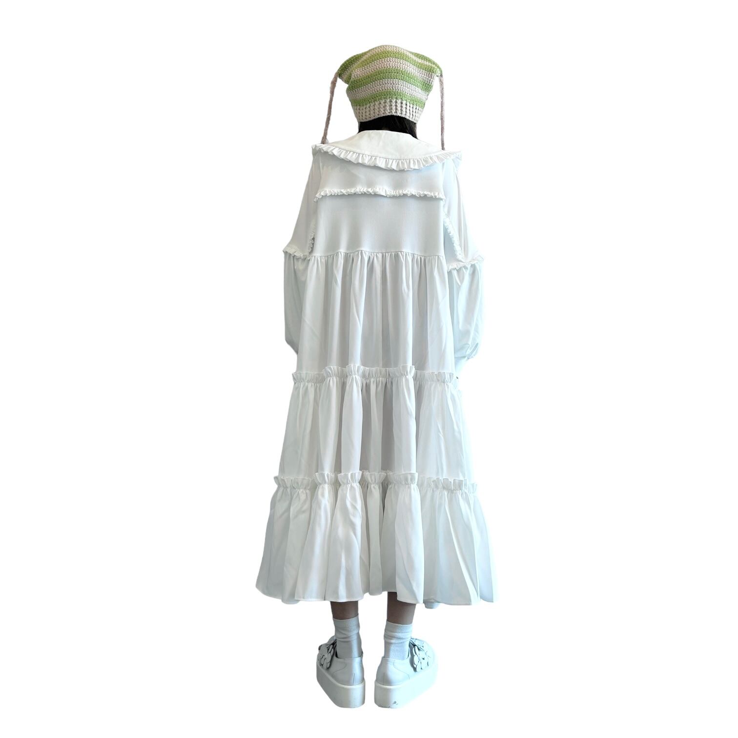 フリルトラックドレス WHITE | HEIHEI
