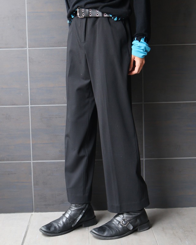 Center press pinstripe slacks