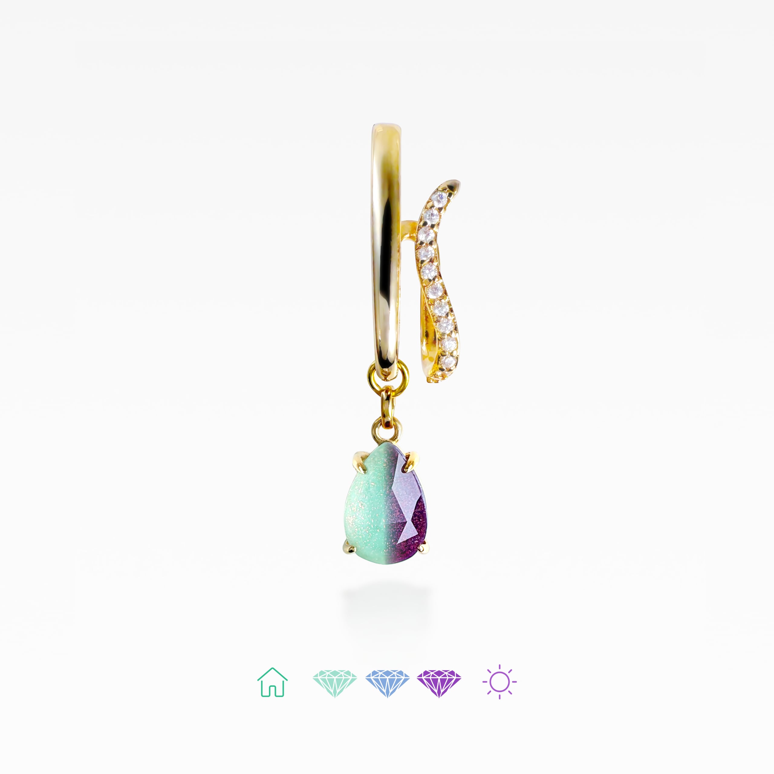 イヤーカフ アポロパリオス 「陽光の祝福」 12mm×8mm