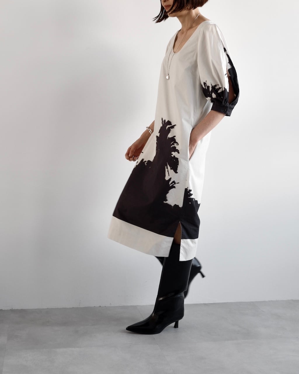 DRIES VAN NOTEN × Len Lye PUFF SLEEVE DRESS | dear closet