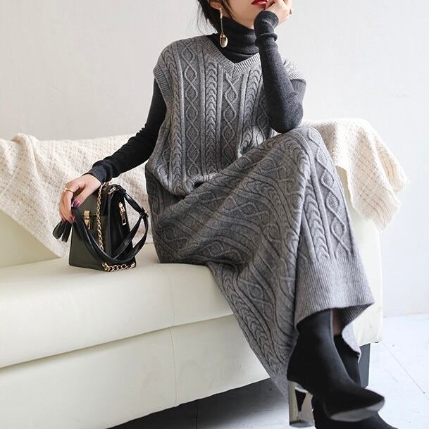 cable knit dress 50875