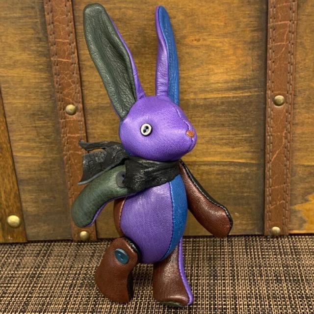 ジビエレザー鹿革ベルラビ★マイスターの手作り「ベルズラビット」カラフルクール系　写真の1点販売です