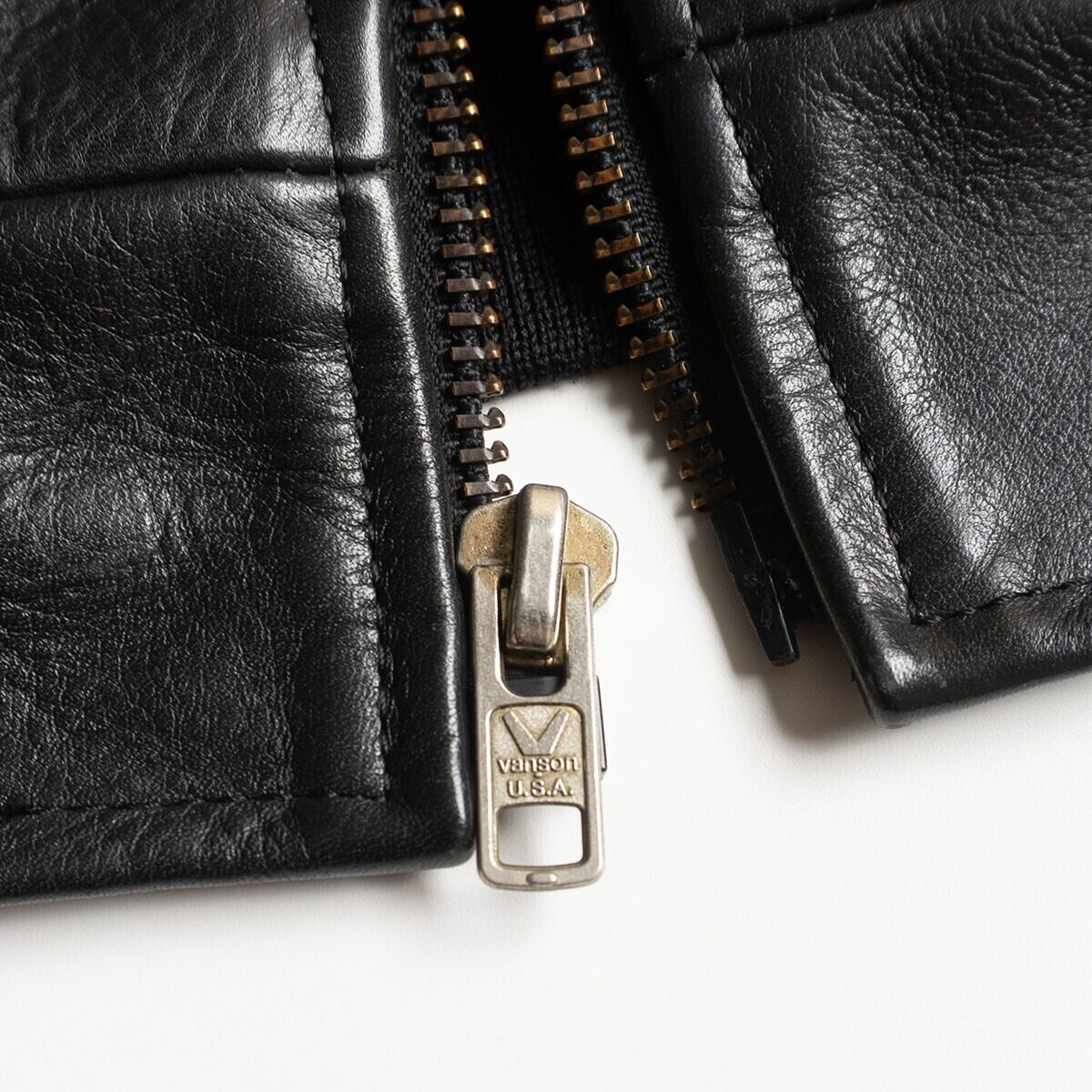 雰囲気抜群】 VANSON 【TJP オールレザー スタジャン】40 ブラック