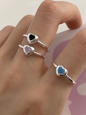 【即納商品】color heart stone ring