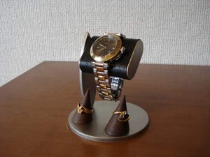 腕時計スタンド　腕時計スタンド おしゃれ　ウオッチスタンド　腕時計スタンド 自作　腕時計スタンド 手作り　腕時計スタンド 高級　ブラックコルク腕時計スタンド　ダブルリングスタンドバージョン　N12320－4