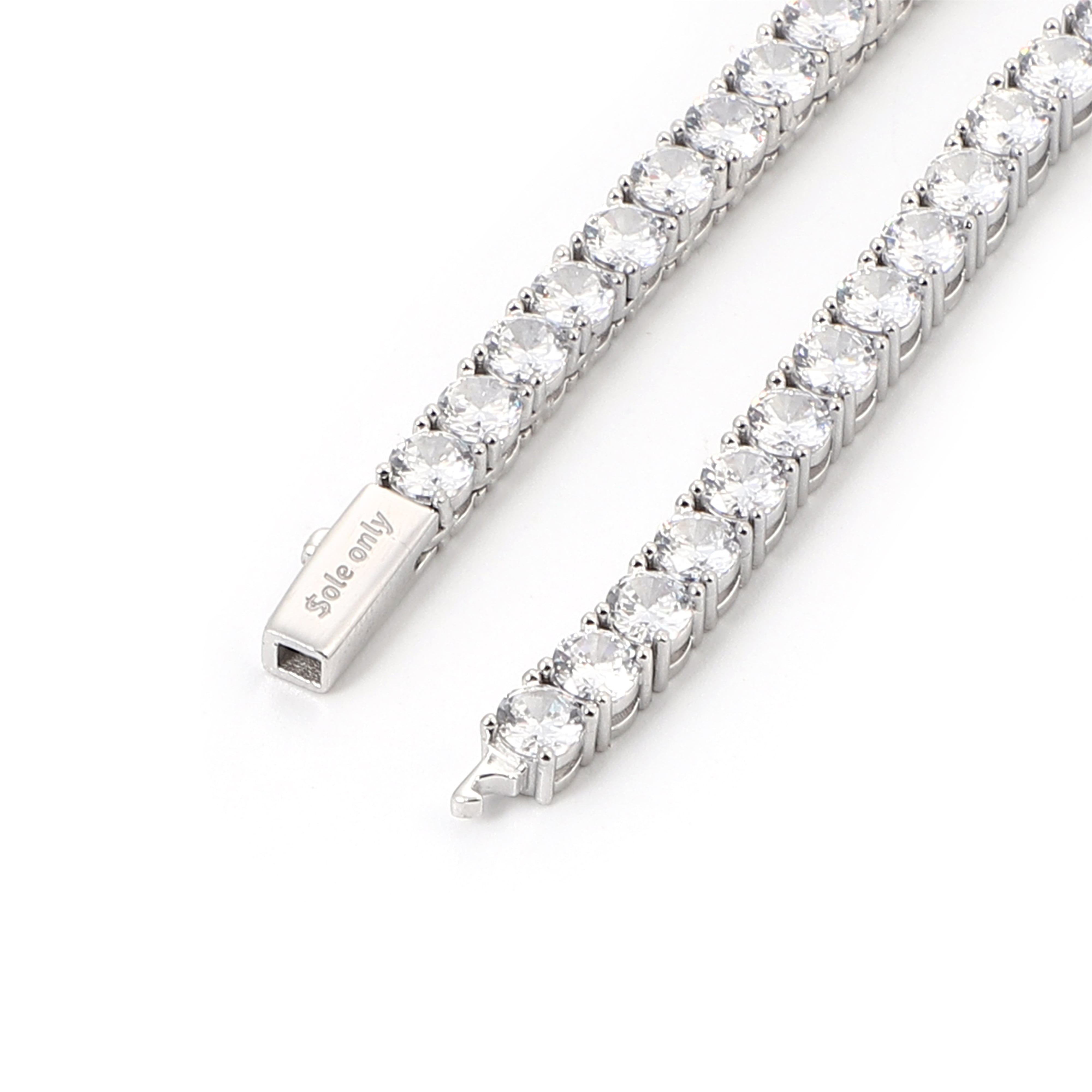 $ole only S925 Silver CZ Diamond テニスチェーン ole only(ソールオンリー)ネックレス S925 Silver CZ Diamond Tennis