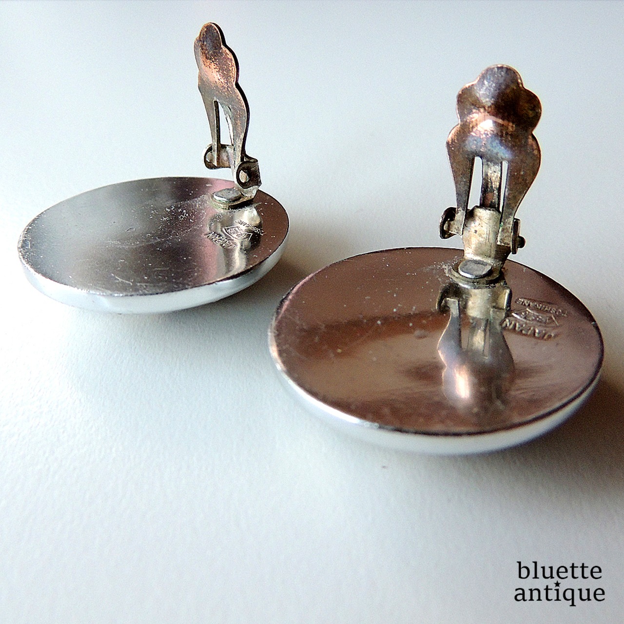 ヴィンテージ トシカネジュエリー 有田焼 竹文様 イヤリング