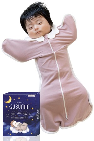 【人気】GUSUMIN  おくるみ スワドル 新生児 夜泣き対策 (L ピンク)