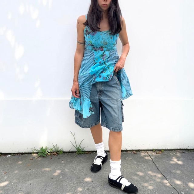 【LADIES】Boho Patchwork Cami Dress - Free Size