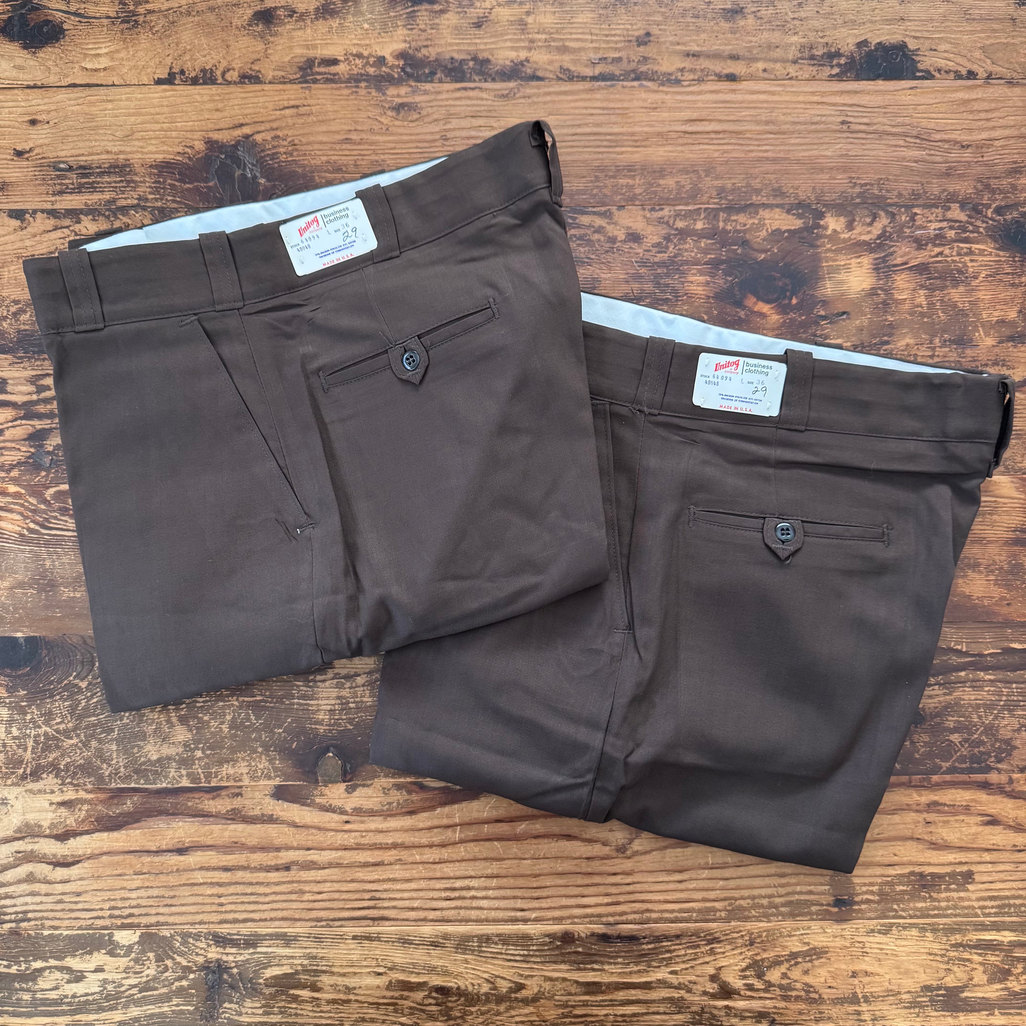 Circa 80's Deadstock Unitog Brown Work pants/W36