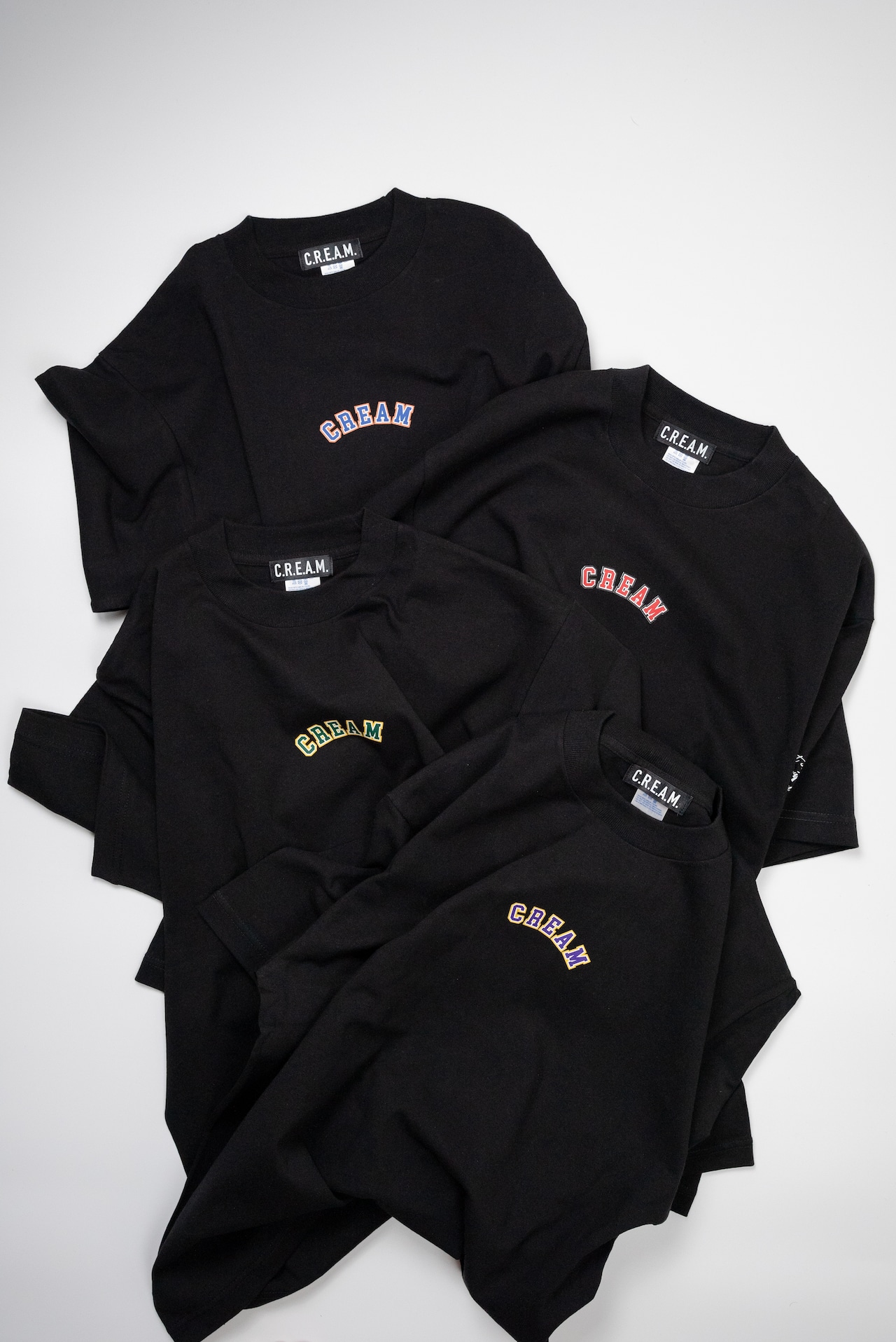 Collage logo T shirts -Black Body- purple×yellow