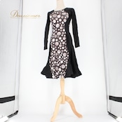 社交ダンス 衣装 ラテン ドレス ワンピース レッスンウェア パーティドレス 長袖 フリンジ ブラック系 ホワイト系 グレイ系 水玉 黒 白 ラテンダンス 衣裳 パーティー ダンスウェア エレガント フォーマル フリンジデザイン ショート丈 おしゃれ レディース 女性用 伸縮性 柔らかい 着心地 体型カバー ステージ衣装 講師用 ホールダンス