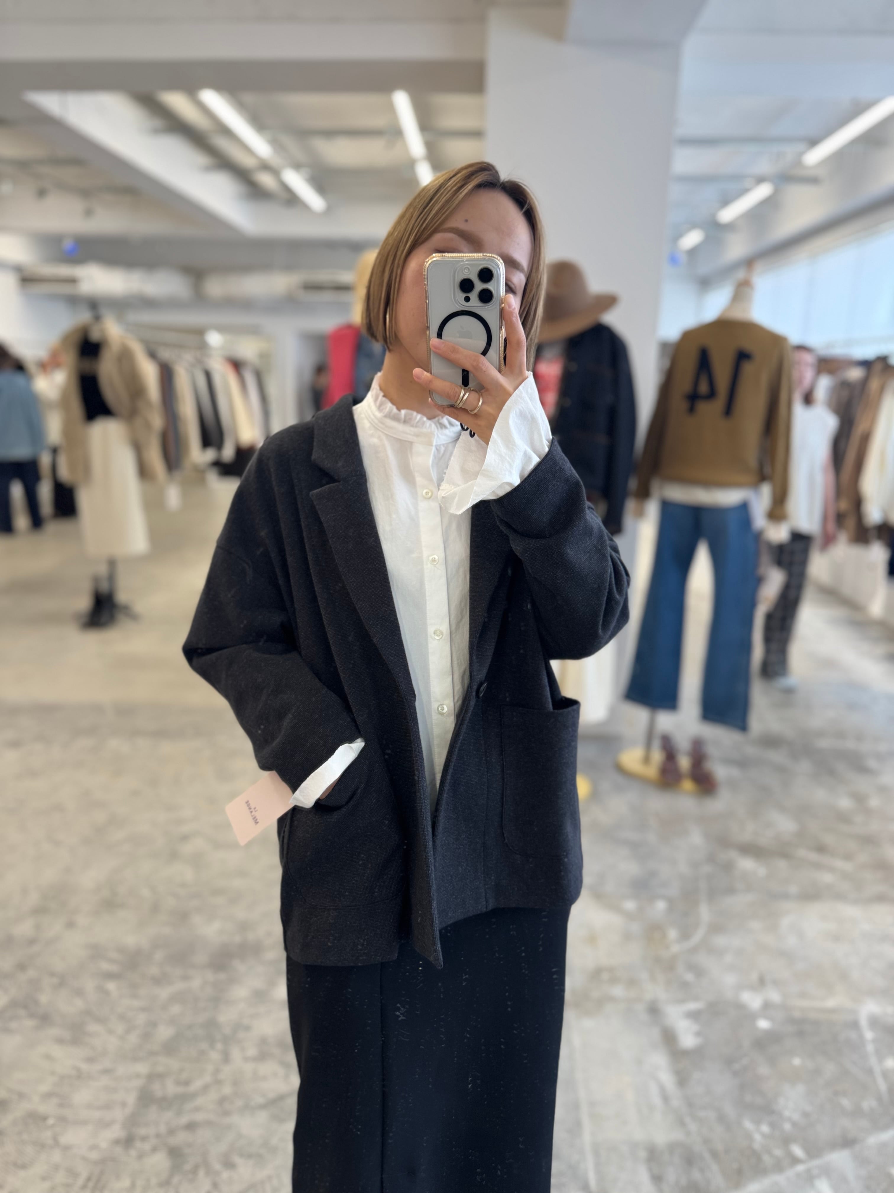 【LEMELANGE】ウールコットンロングテーラードジャケット 8551801