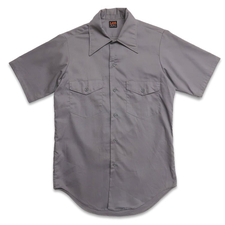 古着 70年代 Lee リー CHETOPA TWILL ワークシャツ 半袖シャツ グレー