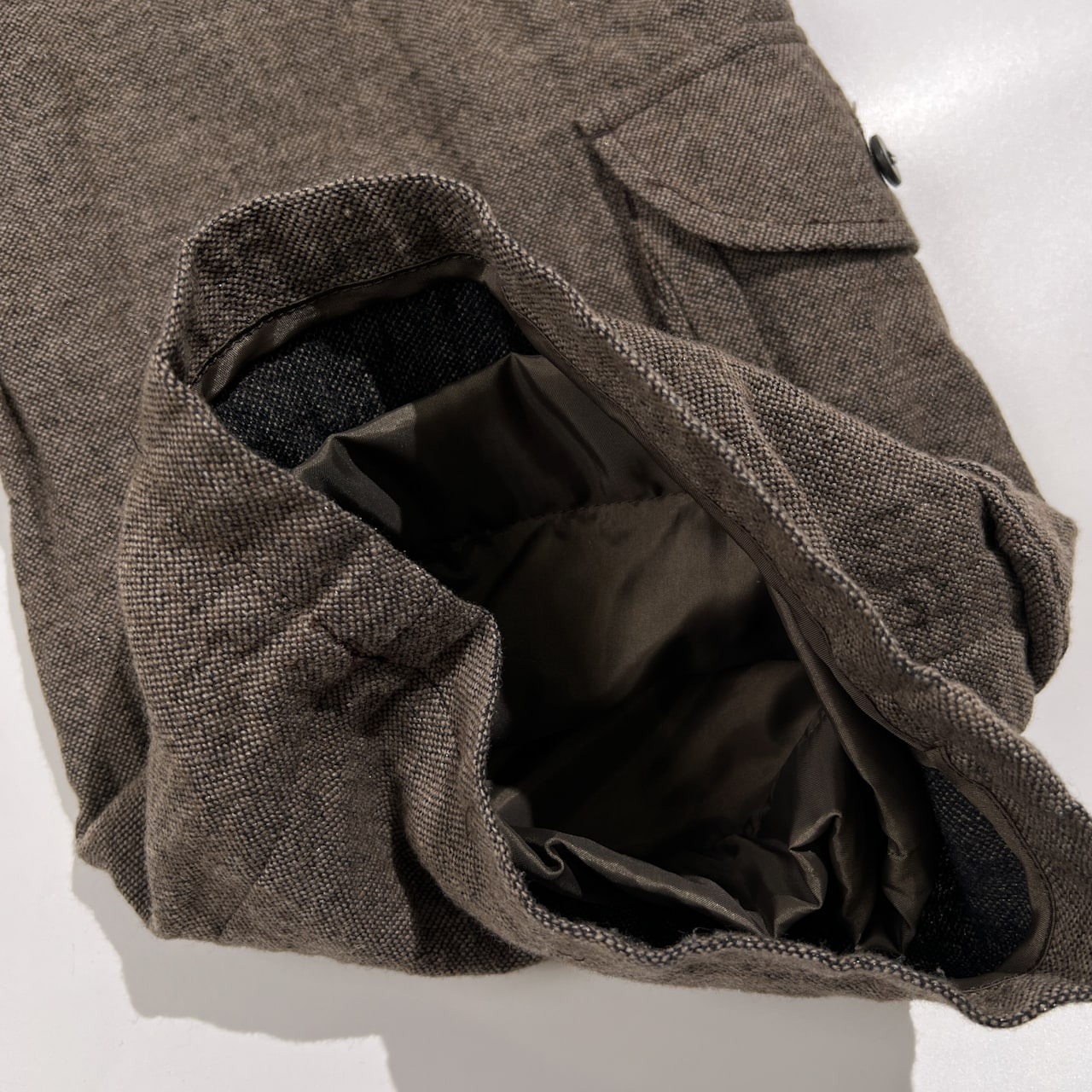 t.b センソユニコ Sensounico 日本製 ツイード ウール ワイド パンツ サイズ 38 /ブラウンベージュ系/レディース/裏地付き