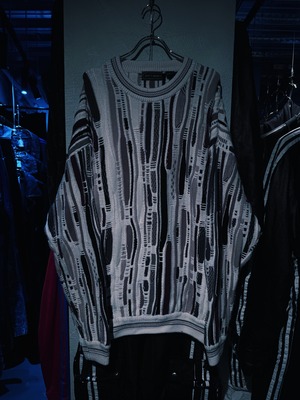 【D4C】Euro vintage mulch color 3D design knit shirt