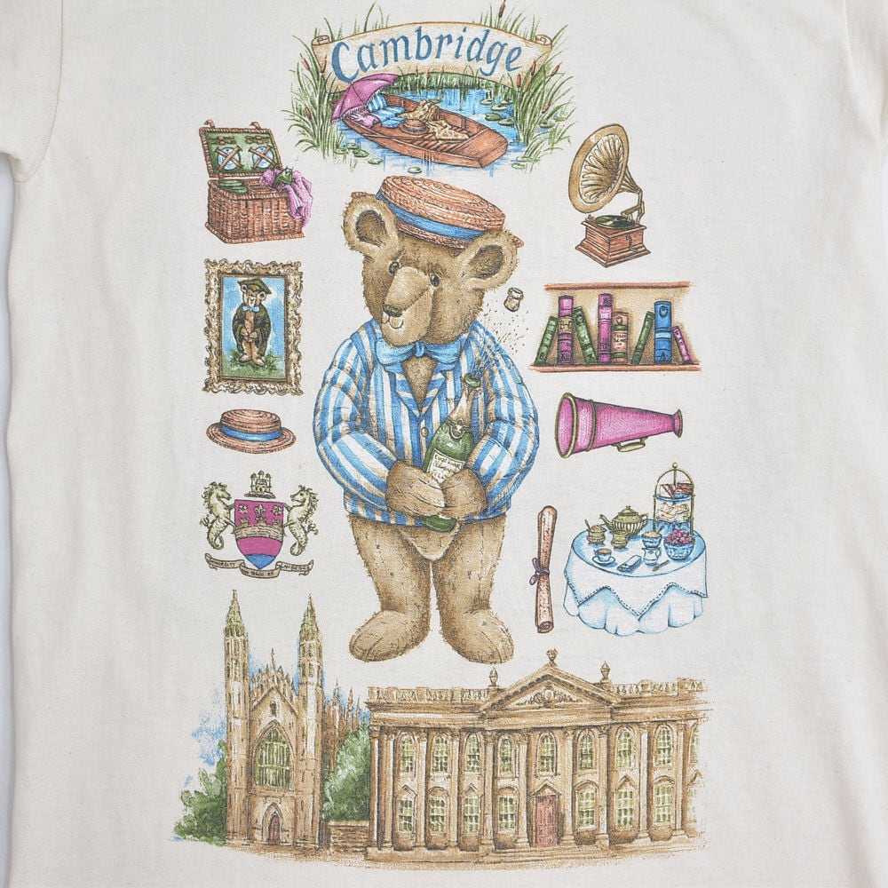 90s The English Teddy Bear Company 両面プリント テディベア Tシャツ