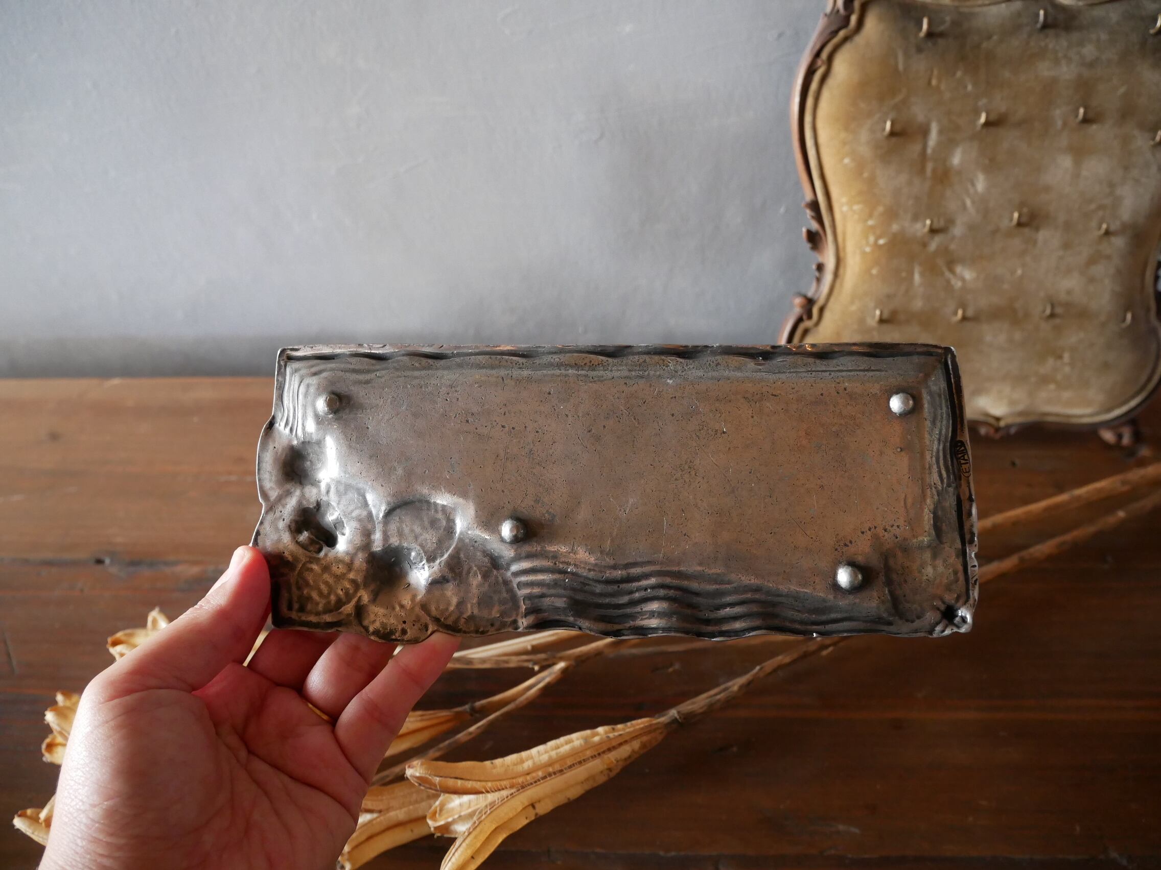 ピューター製 マネートレイ フランスアンティーク トレイ レジ