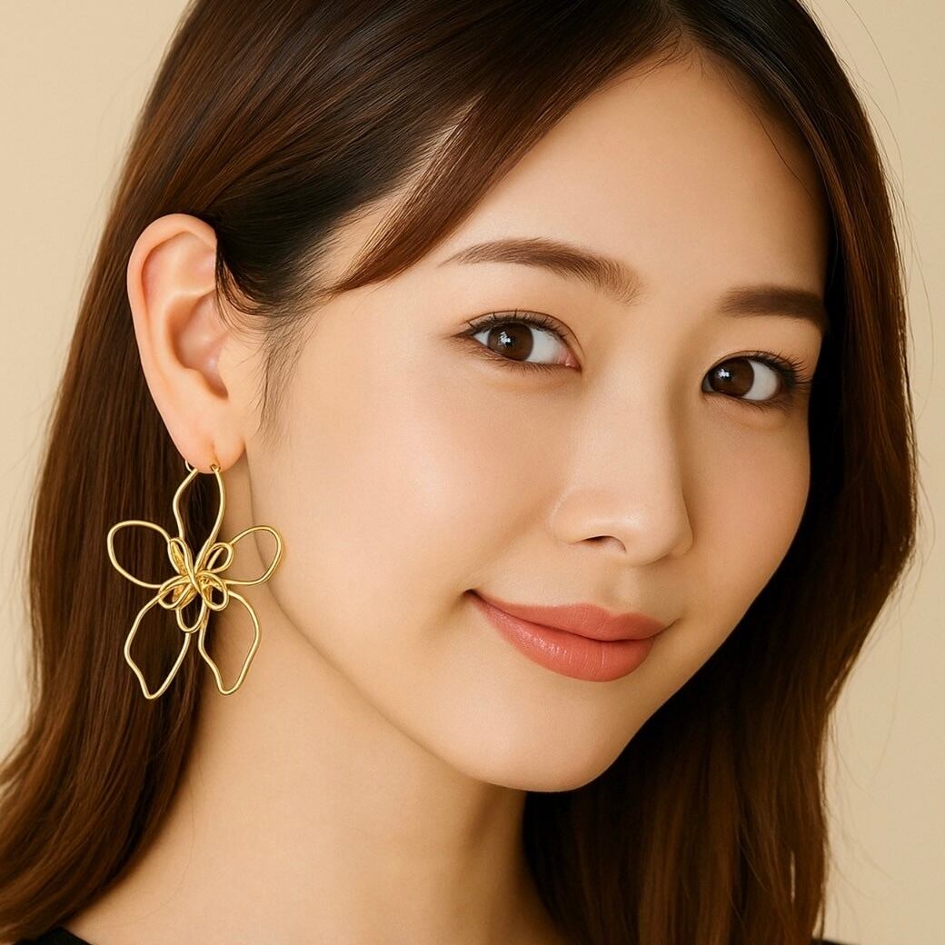 P124 ゴールド クリスタル ピアス ウェディング 結婚式・成人式・卒業式