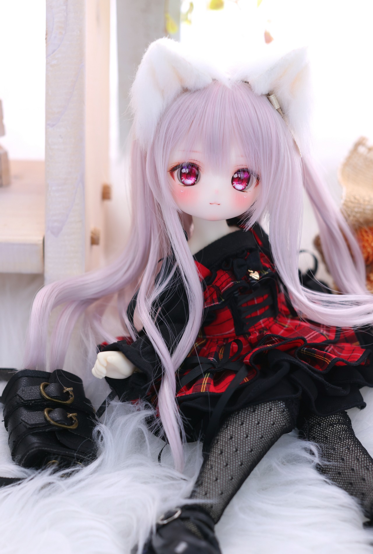 『受注 Pre-order』1/6 TinyFox【オフショルワンピ・ロックルージュ】【Off-shoulder dress(Red)】 - 3