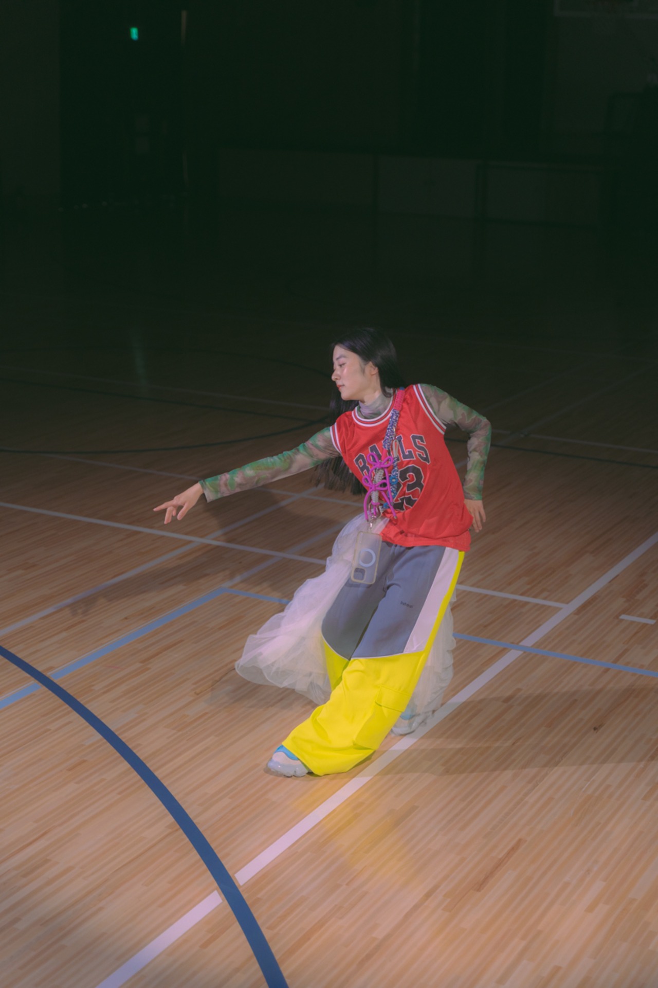 2way big ribbon flower strap Purple Pink