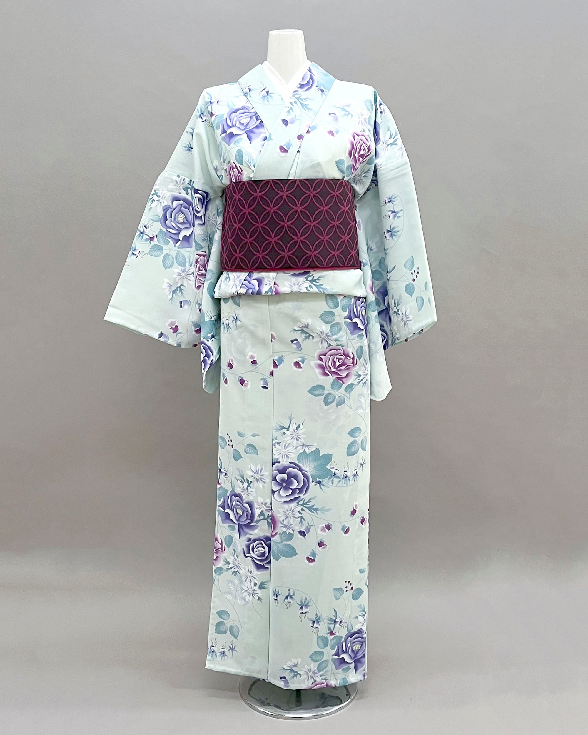 プレタ浴衣 撫松庵 バラと芙蓉 | きもの 絹や