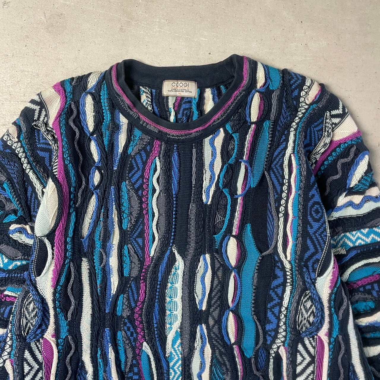 90年代 オーストラリア製 COOGI クージー 3Dニット セーター メンズ4XL 