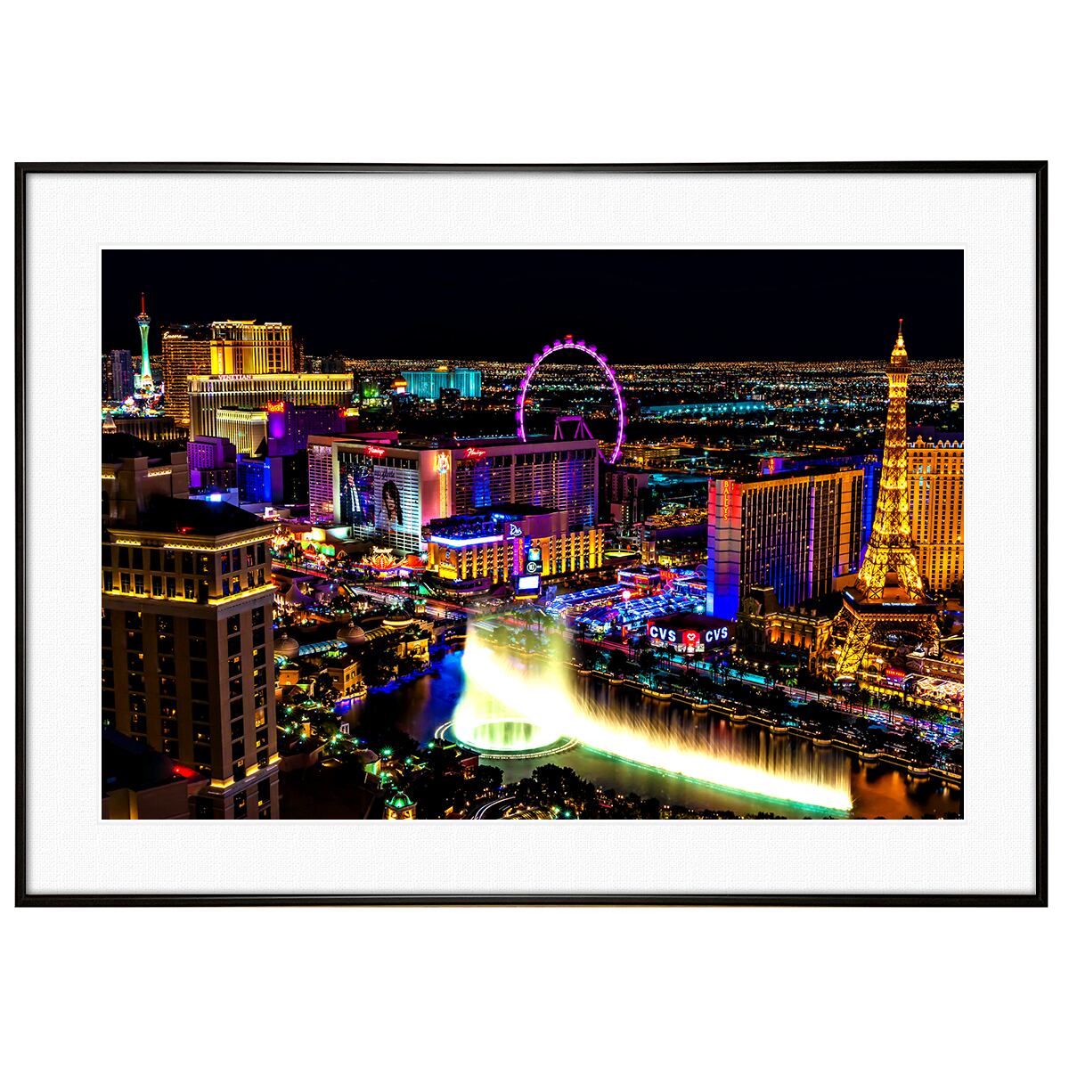 夜景写真 アメリカ ネバダ州 ラスベガス インテリアアートポスター額装 AS1268