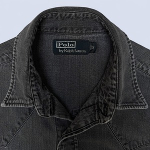 90's POLO RALPHLAUREN BLACK DENIM WESTERN SHIRT