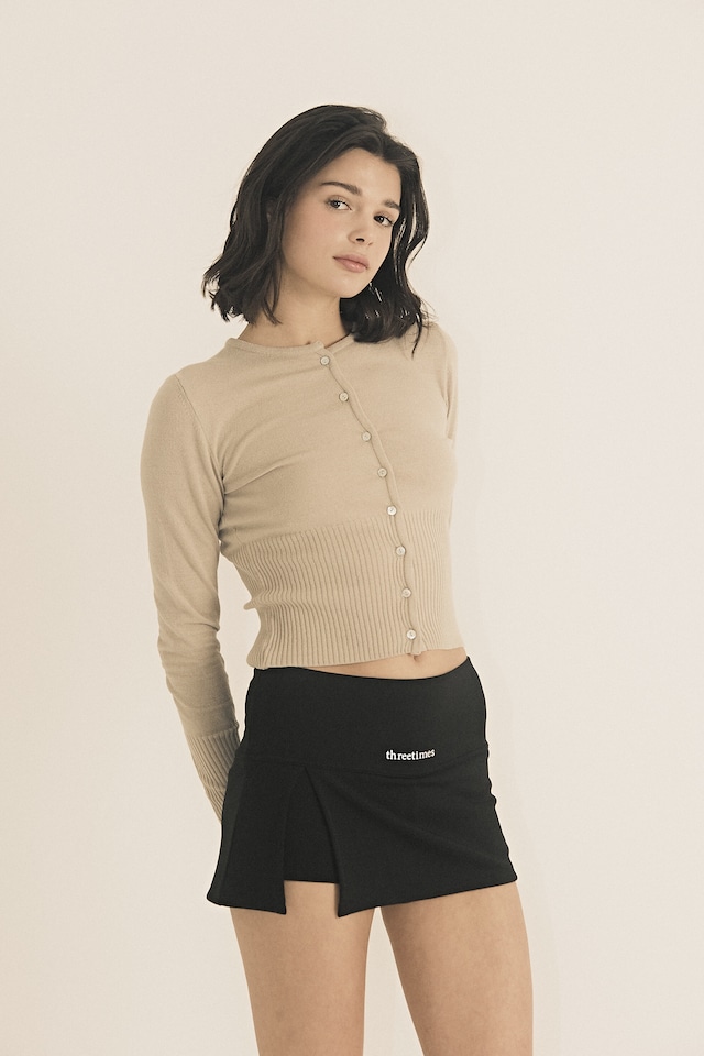 [threetimes] Athletic slit skirt black 正規品 韓国ブランド 韓国通販 韓国代行 韓国ファッション