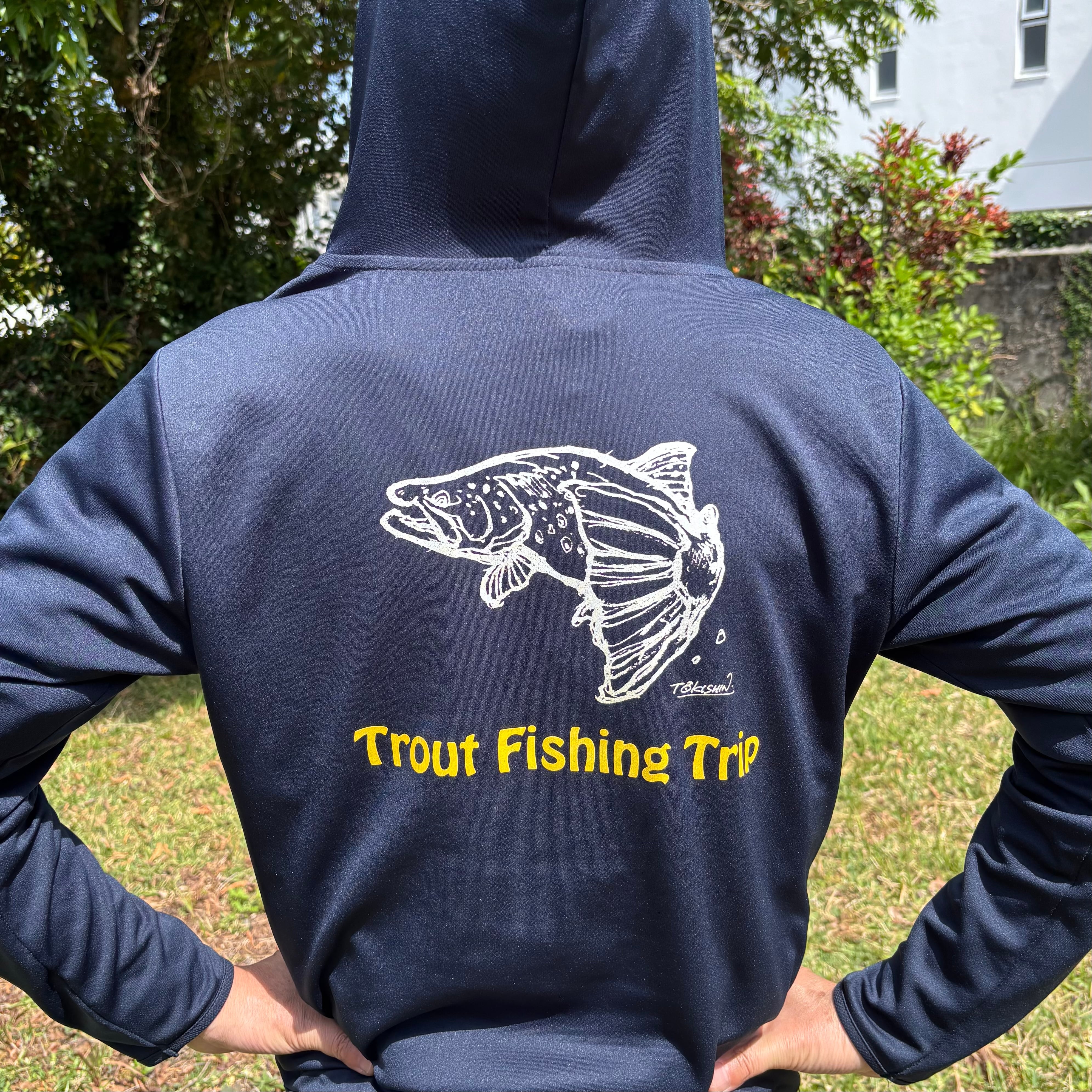 VARIVAS 公魚工房グラフィックパーカー ネイビー 新品 [Varivas] バリバス 公魚工房 プレミアム プルオーバーパーカー
