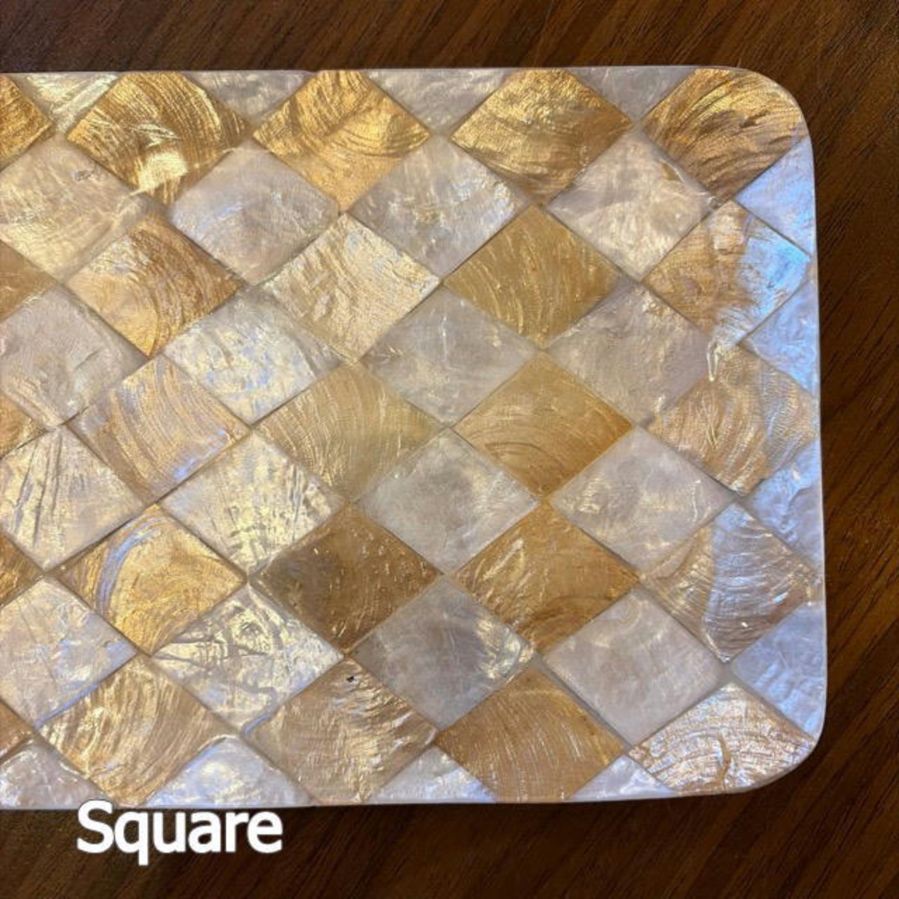 Gold Shell Tray 　 Diamond Pattern　2Type　シェルのゴールドトレイ　ダイヤ柄　２タイプ　トレイ　シェル　オーバル　スクエア　アクセサリー　キー　小物入れ