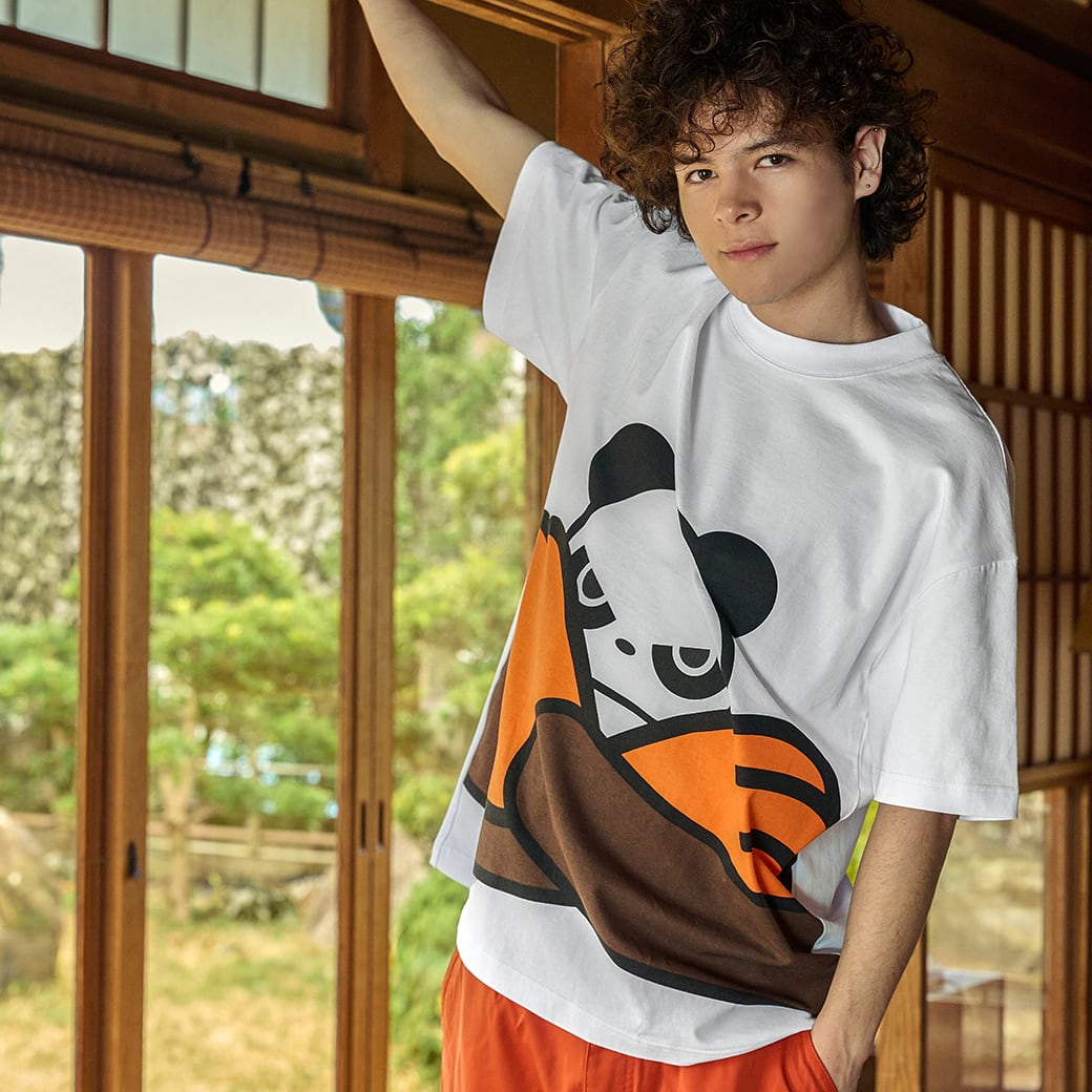 はんだくん Tシャツ Мサイズ Handa-kun ヨシノサツキ HIPANDA 】3704男女兼用 ハグ パンダ Tシャツ SHORT-SLEEVED T-SHIRT