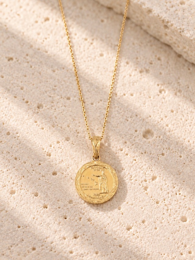 316L hawaiian coin necklace #n45