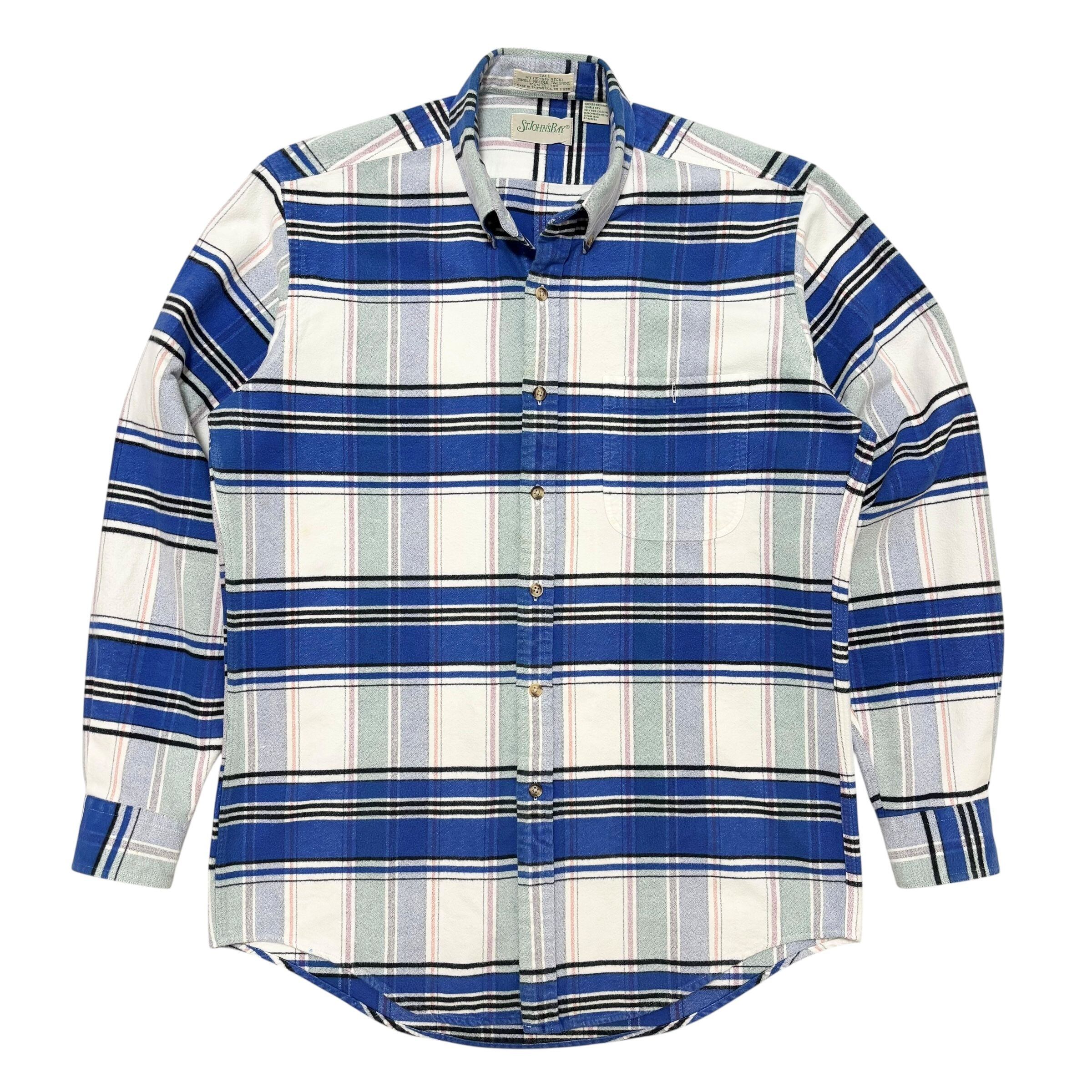 古着 セントジョンズベイ ST JOHN'S BAY ボタンダウン ネルシャツ クリーニング済 90s マドラスチェック メンズM-L相当