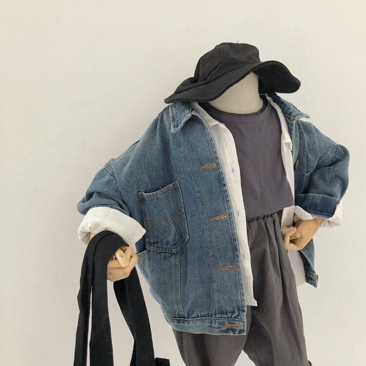 【即納】ルーズなデニムジャケット｜海外子供服｜韓国子供服