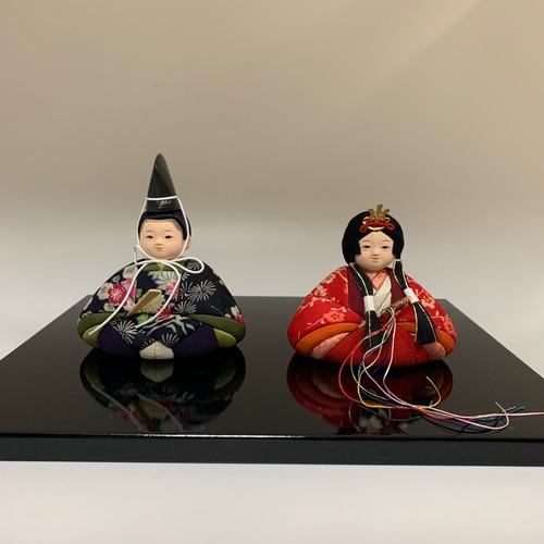 古布木目込み　豆千代雛　　