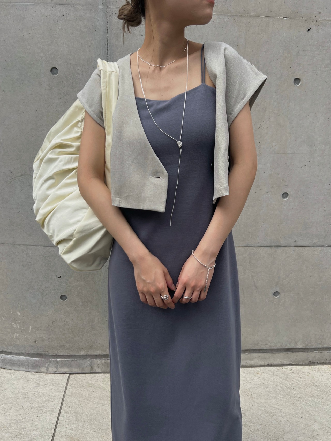 one button cropped gilet
