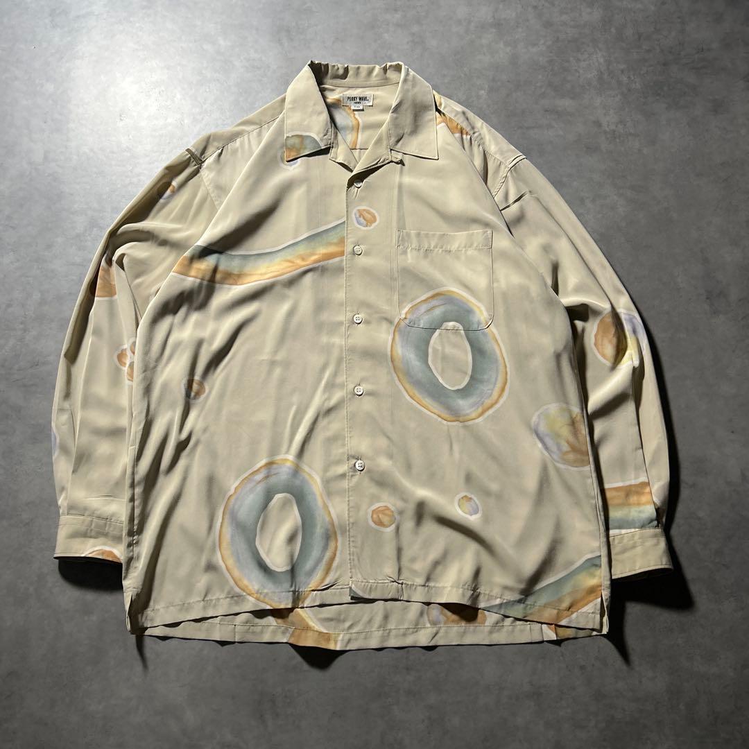 ヴィンテージ ヨーロピアン オープンカラー デザイン 模様 シャツ