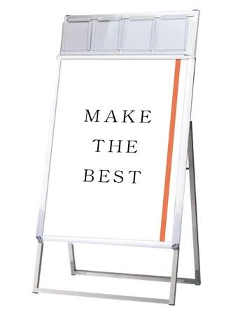 ポスターグリップスタンド看板パンフレットケース付(屋内用) B2片面シルバー