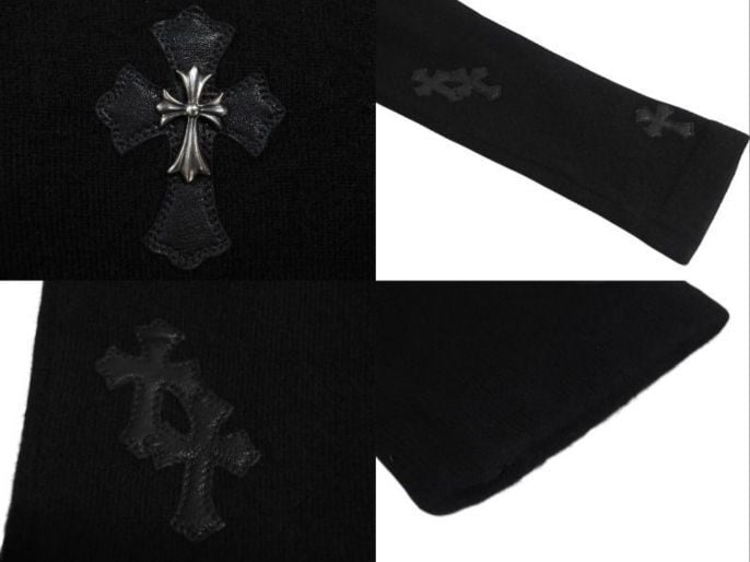 クロムハーツクロスパッチニットベスト CHROME HEARTS クロムハーツ ニット トップス クロスパッチ CHクロス