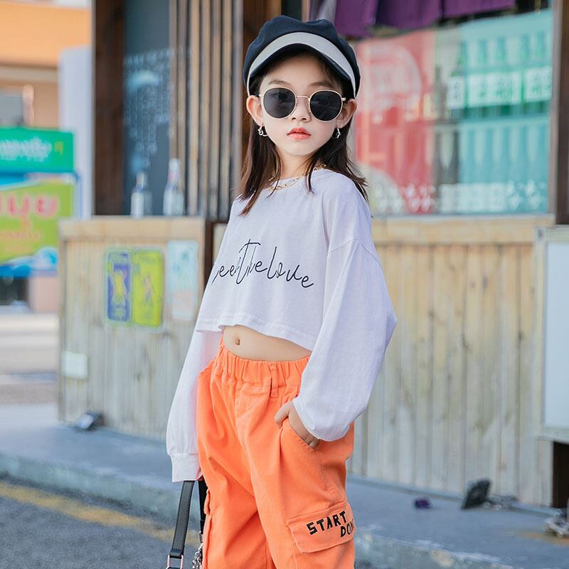 Tシャツ シャツ スプリングショートルーズカジュアルトップス ロング 春物 キッズ トレンディボーイ22415243584