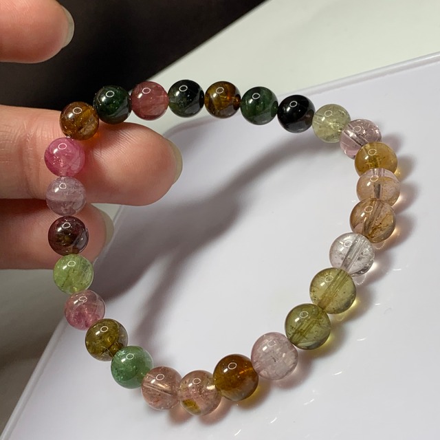 透明度有☆グラデーション風トルマリンブレスレット
