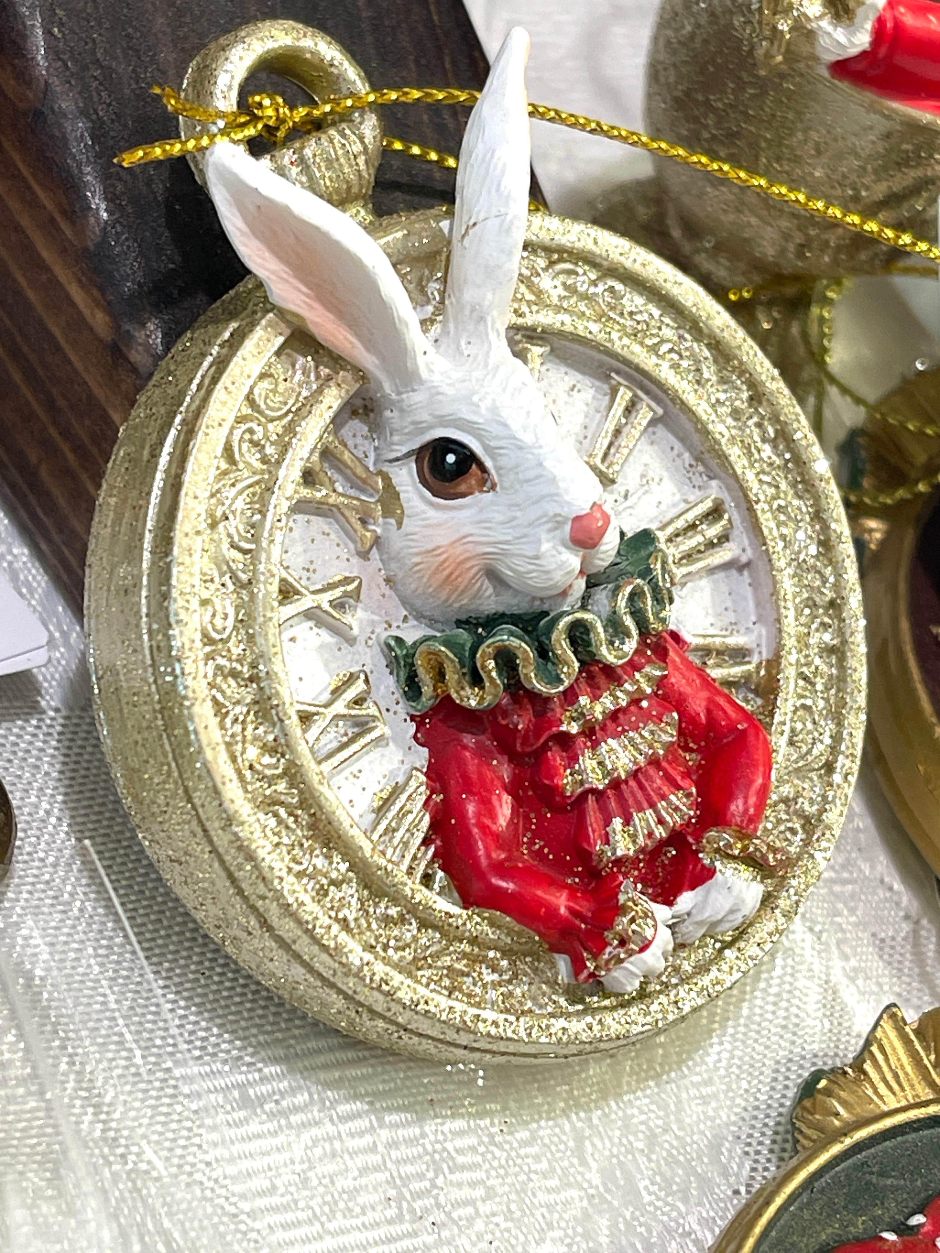 ◆2025新作◆アリス◆オーナメント◆白うさぎ◆時計◆不思議の国のアリス『GISELA GRAHAM』LONDON◆◆英国